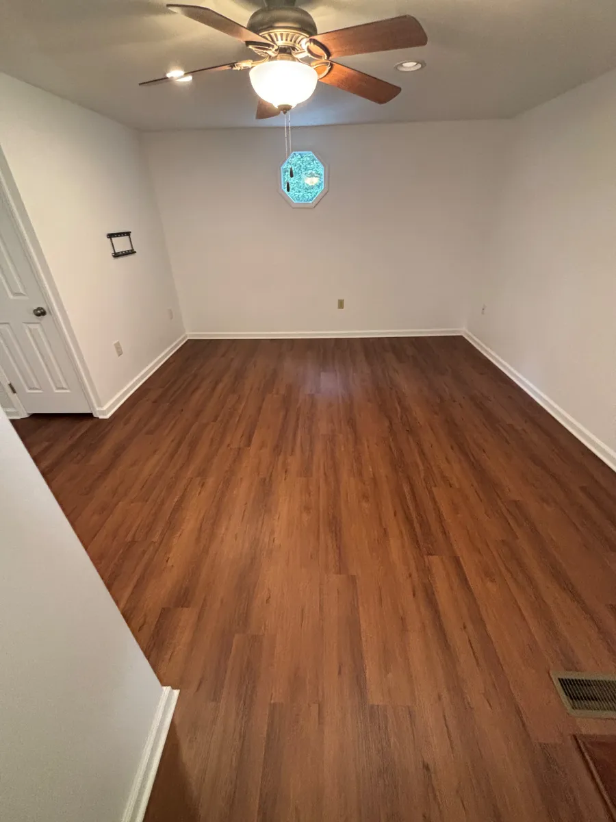 Bedroom with new LVP flooring