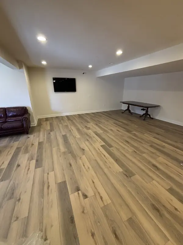 Finished basement with new LVP flooring