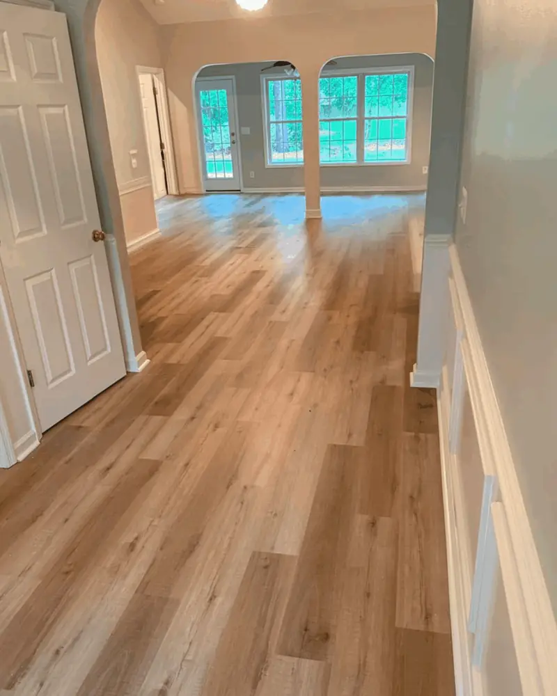 Same basement with new LVP flooring