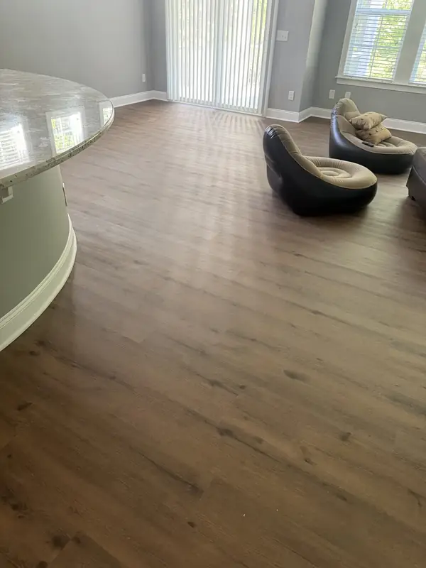Living room with new LVP flooring